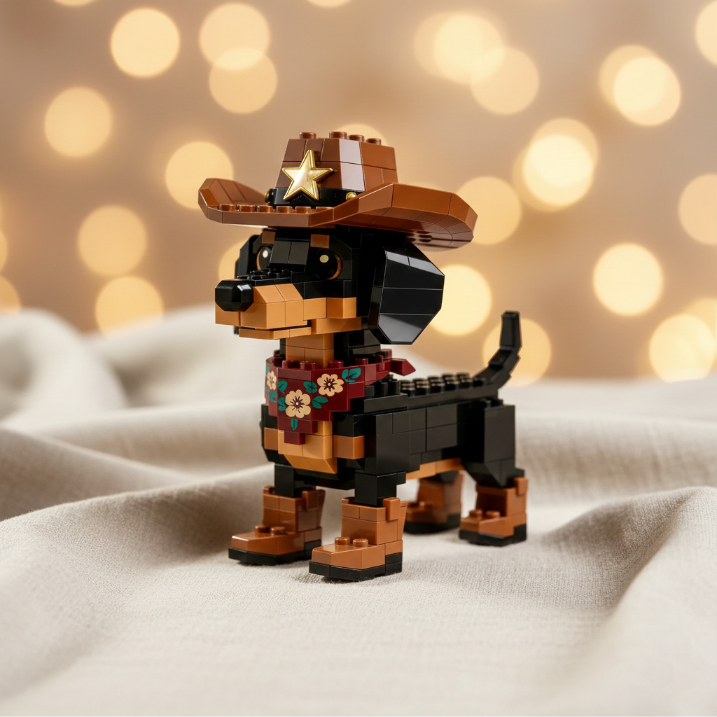 Brick Dogs - Cowboy Dachshund