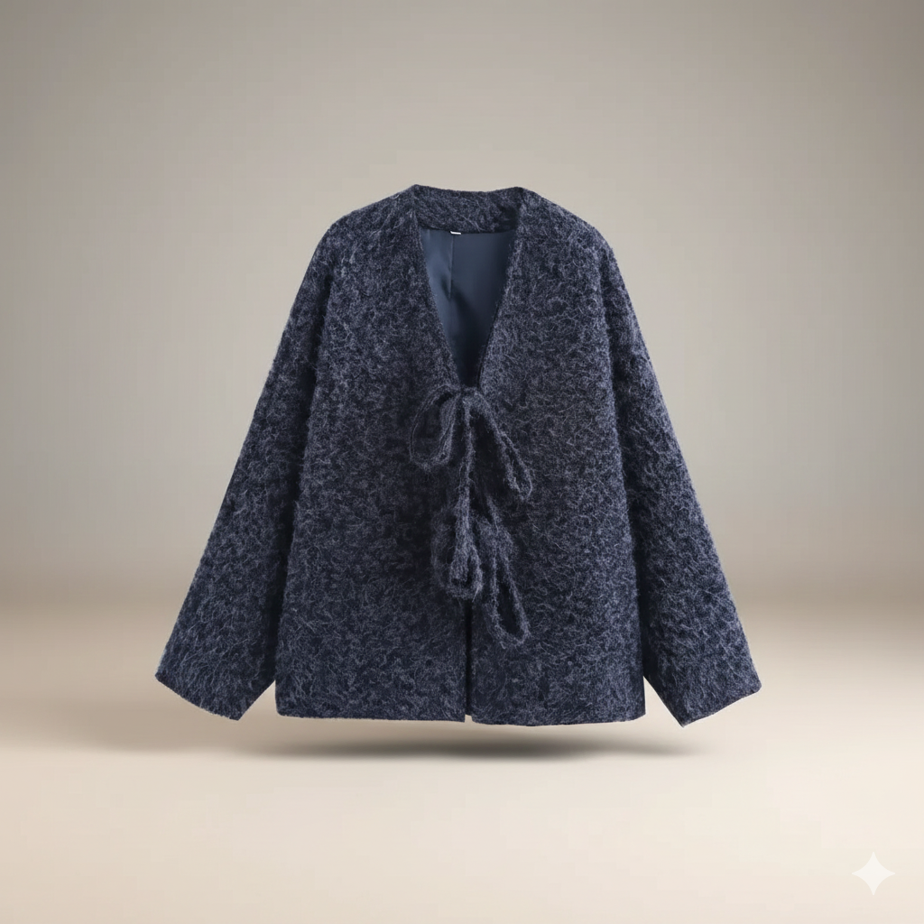 Evelyn Lace-Up Knit Coat