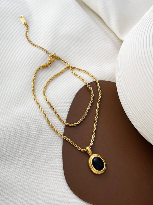 Gemstone Twist Pendant Necklace