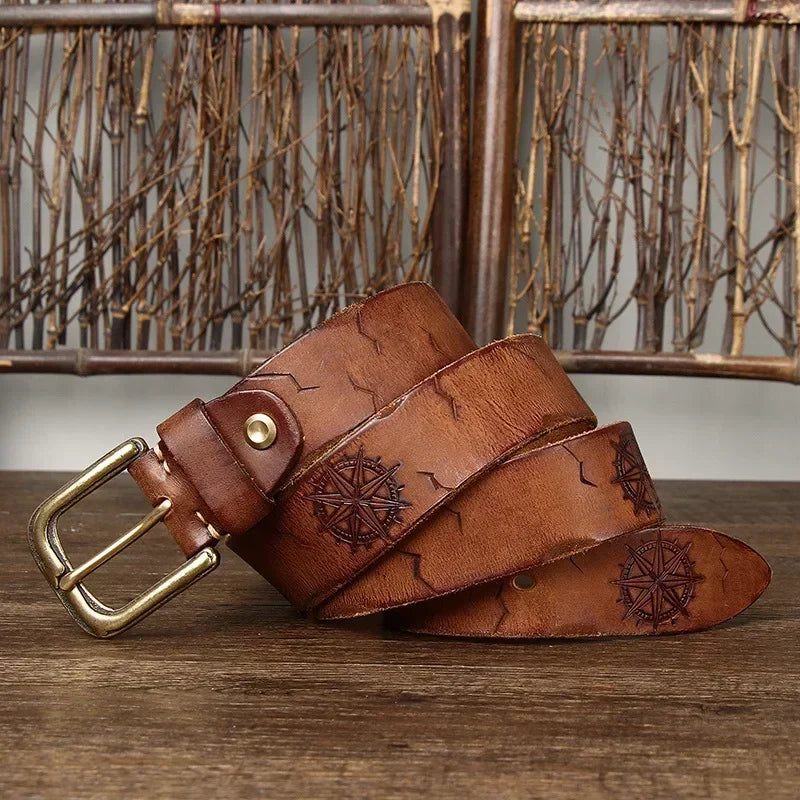 Engraved Cowhide Belt