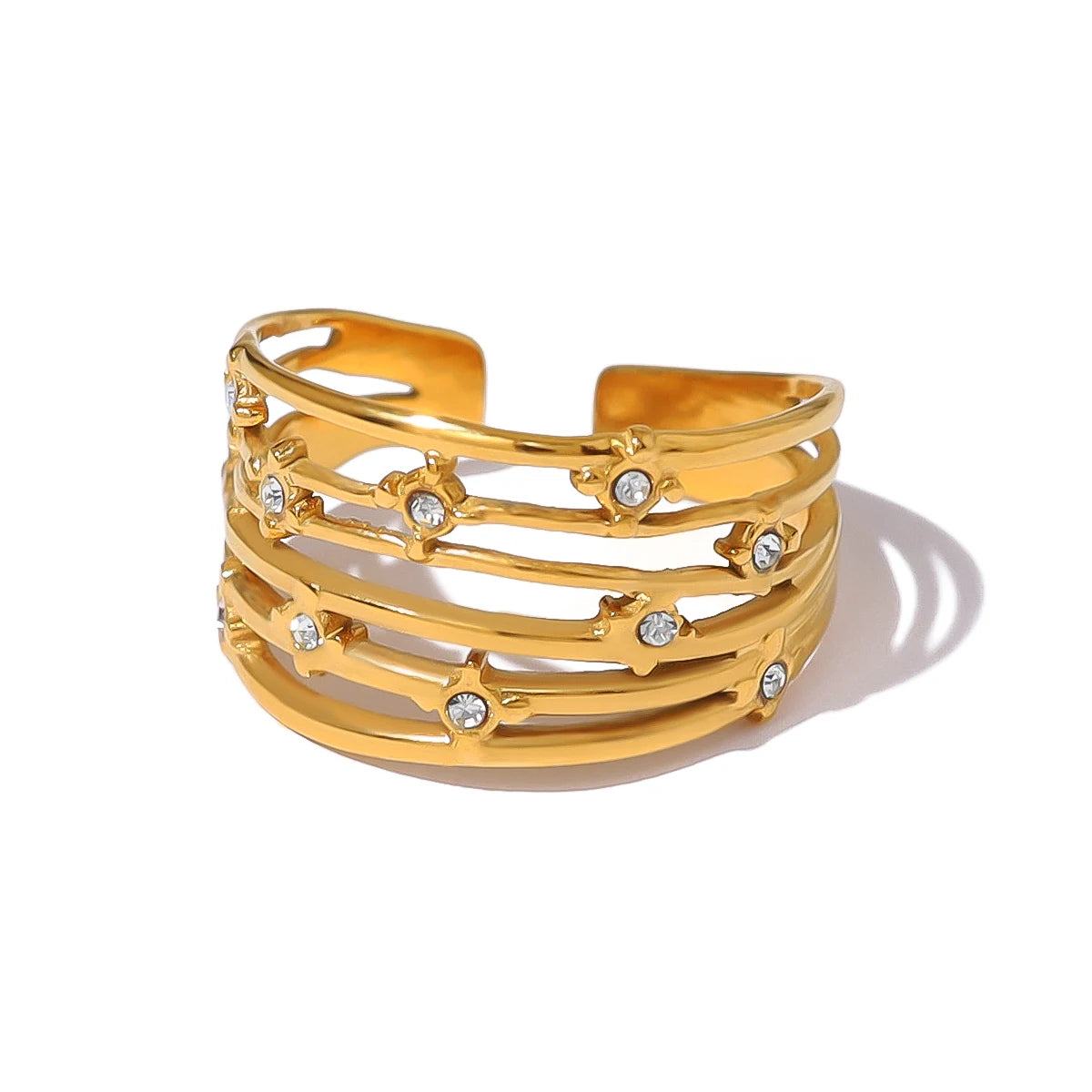 Arden Crystal Gold Ring