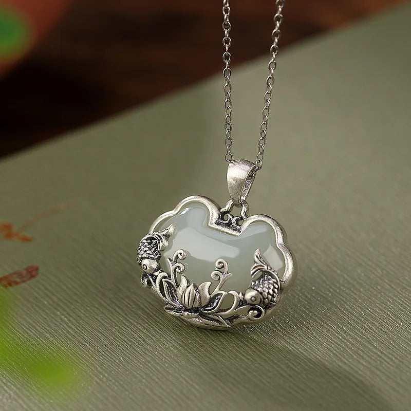 Hotan Fish Pendant Necklace