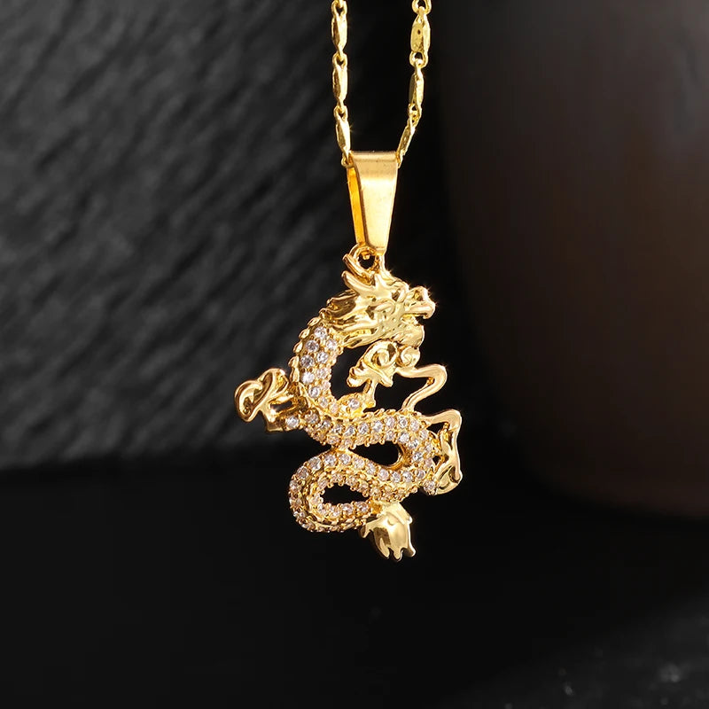 Zodiac Dragon Pendant Necklace