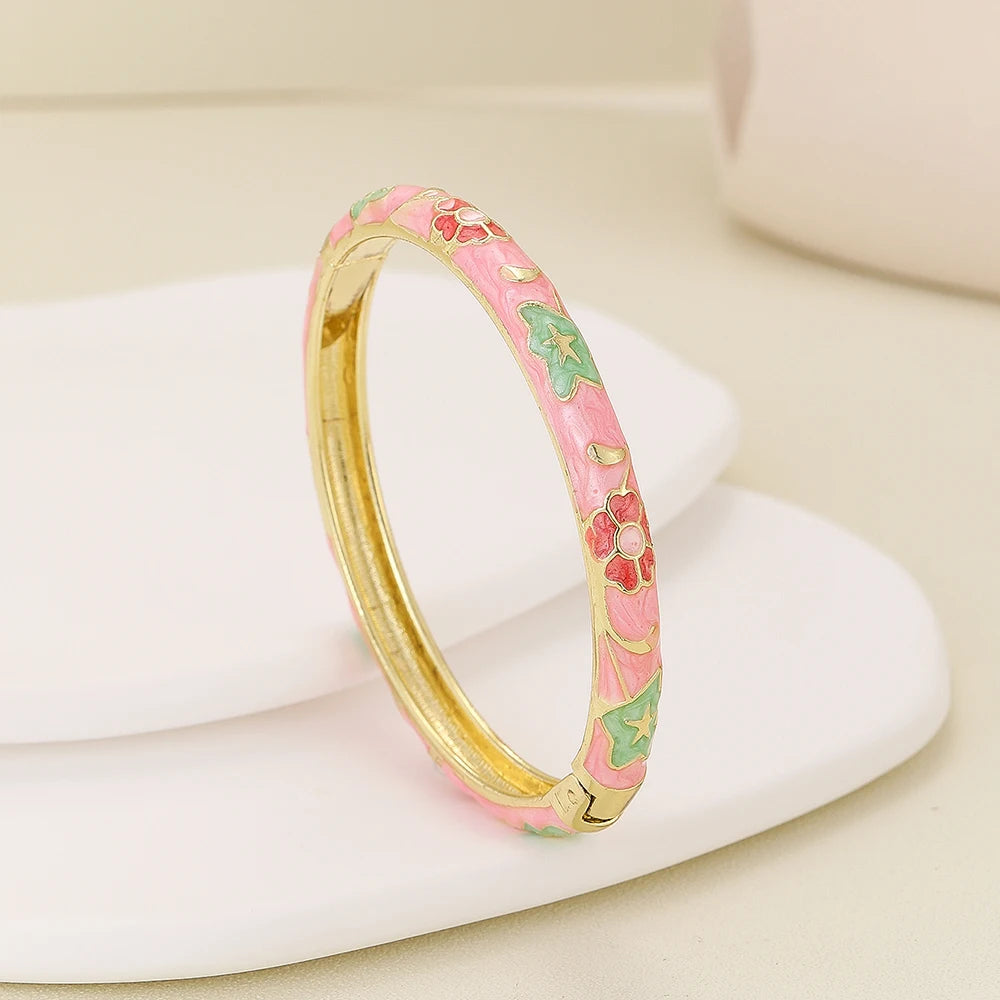 Enamel Flower Bangle