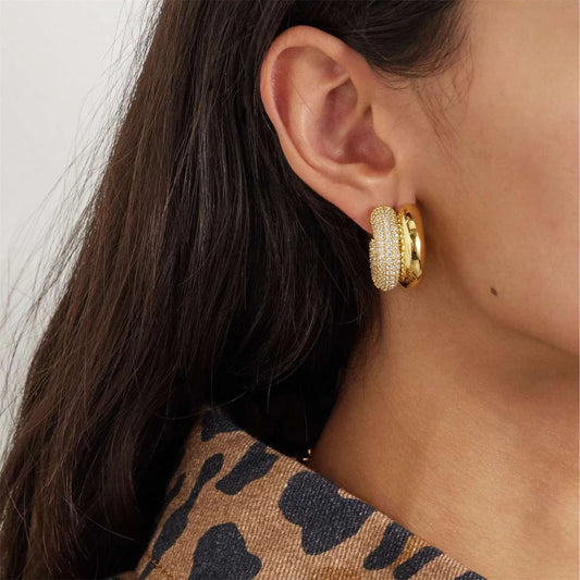 Double Ring C-Shaped Earrings
