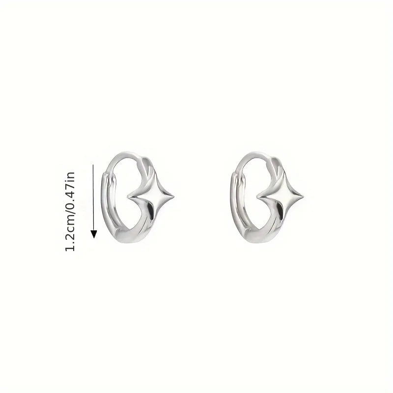Star Cross Hoop Earrings