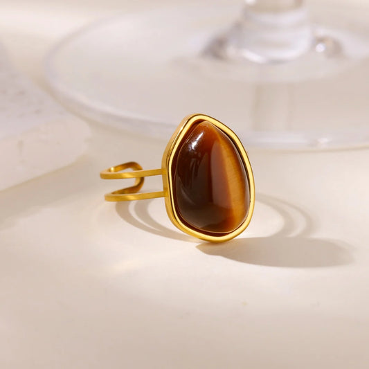 Opal Geometric Ring