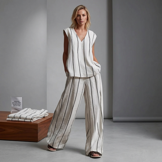 Striped Linen Two-Piece Set