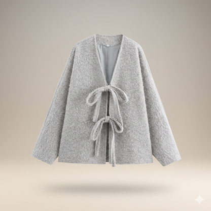 Evelyn Lace-Up Knit Coat