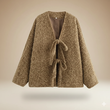 Evelyn Lace-Up Knit Coat