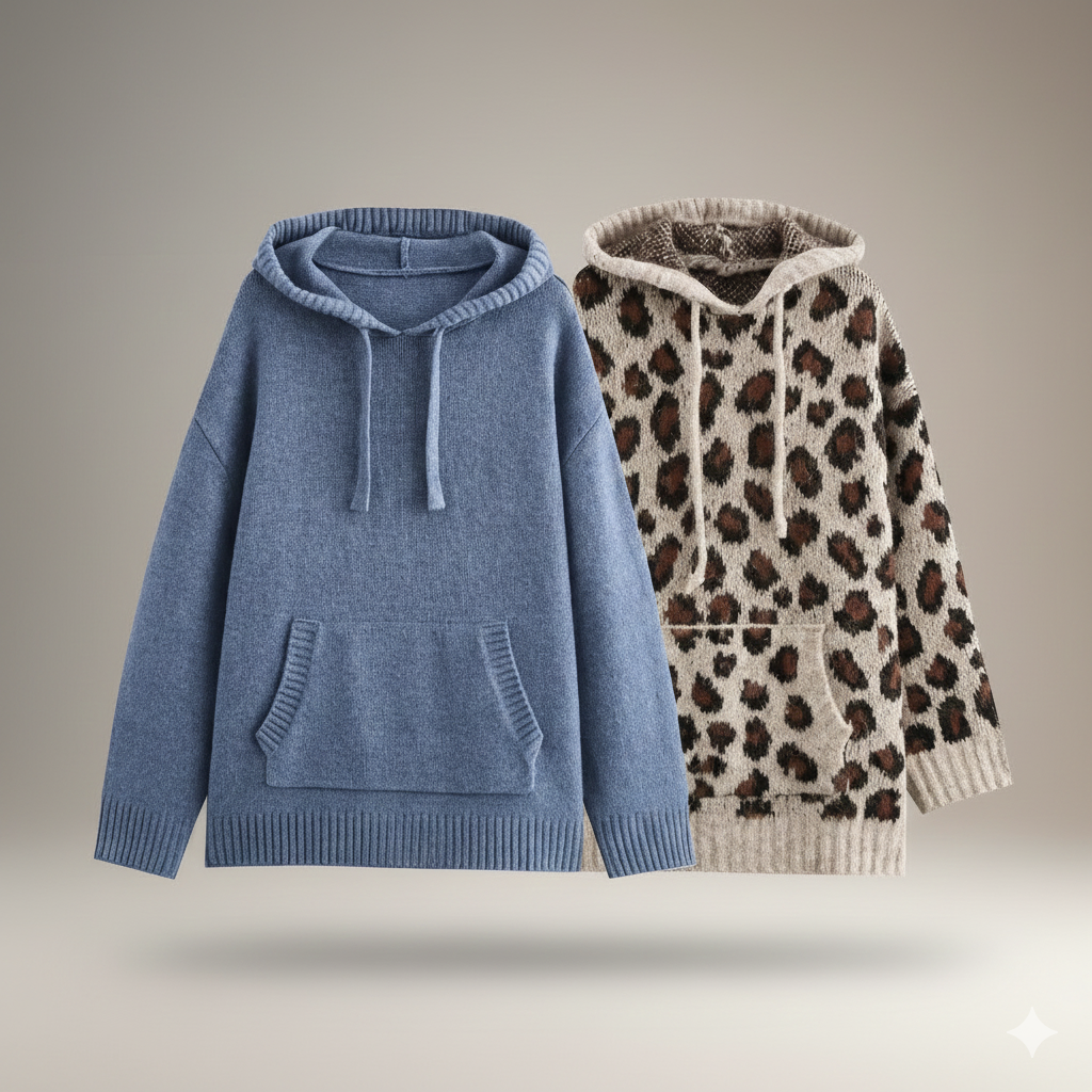 Avery Leopard Knit Hoodie