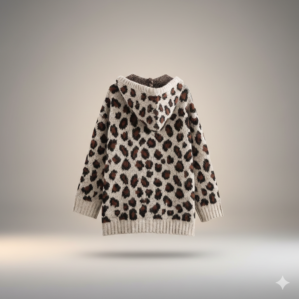 Avery Leopard Knit Hoodie