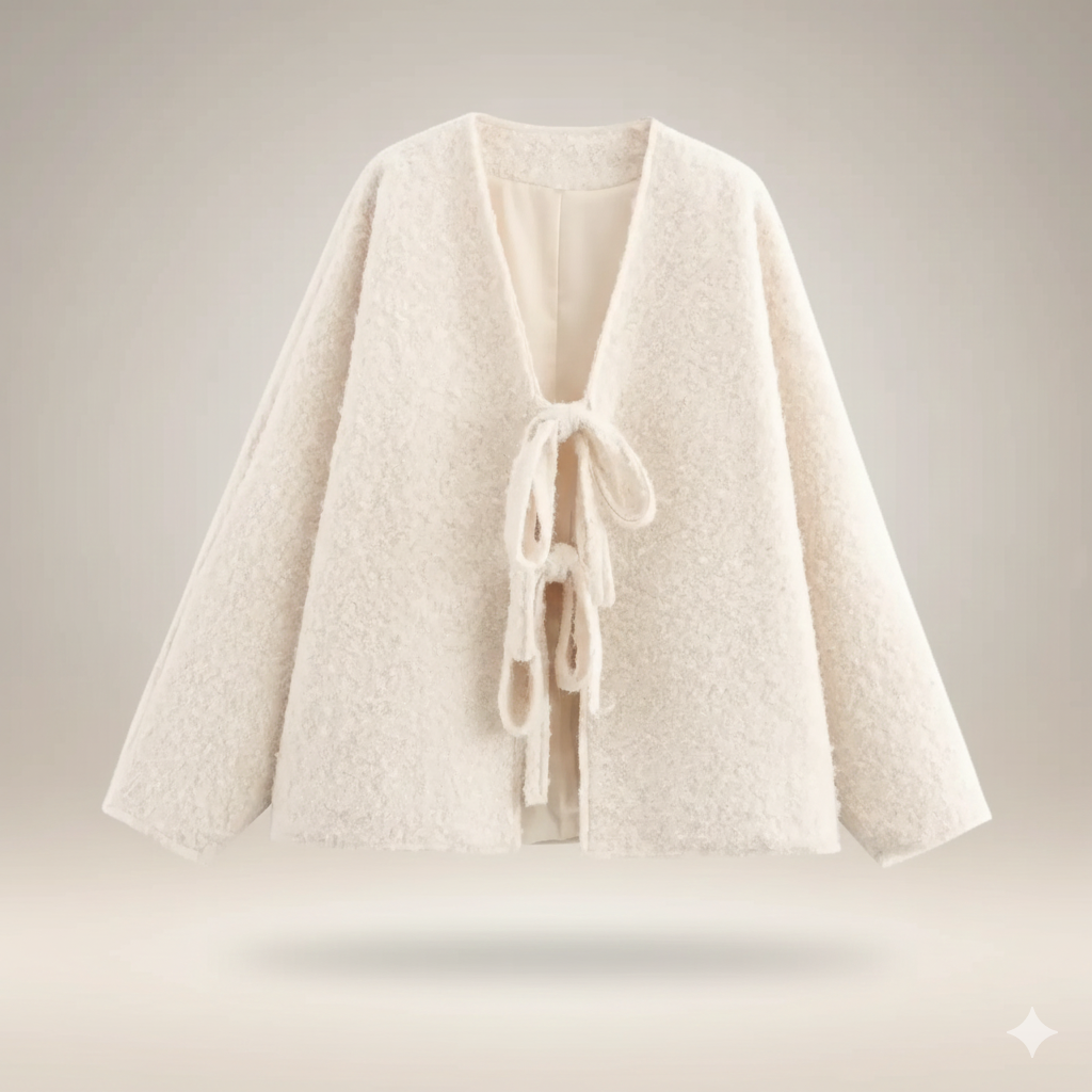 Evelyn Lace-Up Knit Coat