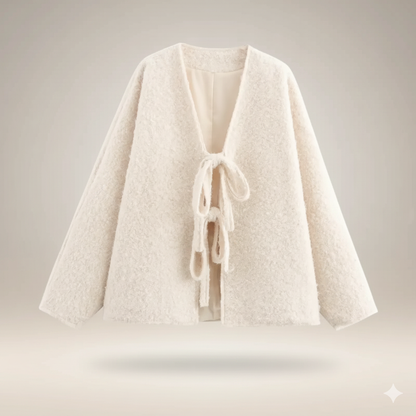 Evelyn Lace-Up Knit Coat