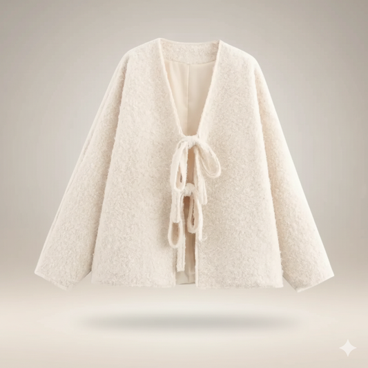 Evelyn Lace-Up Knit Coat