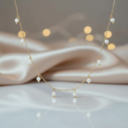 Celeste Pearl Fringe Necklace