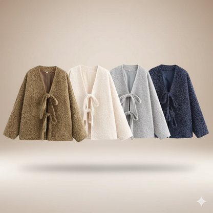 Evelyn Lace-Up Knit Coat