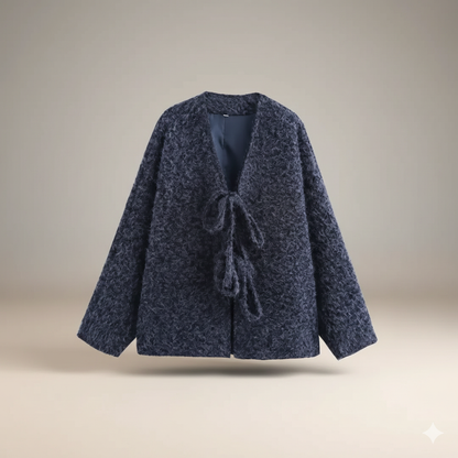 Evelyn Lace-Up Knit Coat