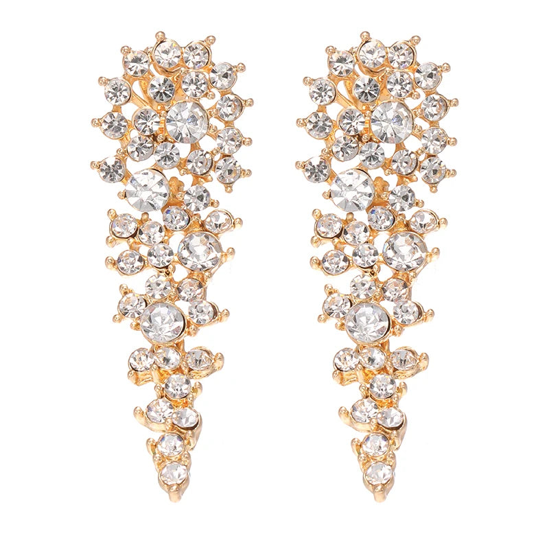 Crystal Bridal Clip Earrings