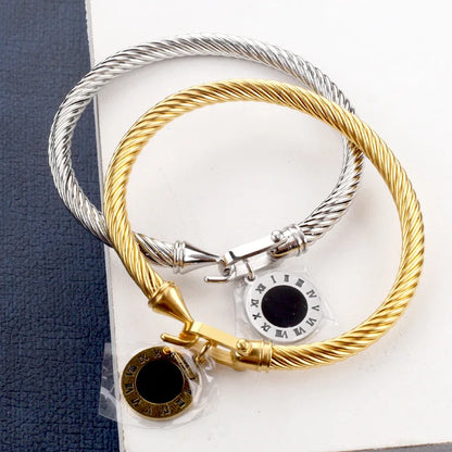 Elara Black Charm Bangle