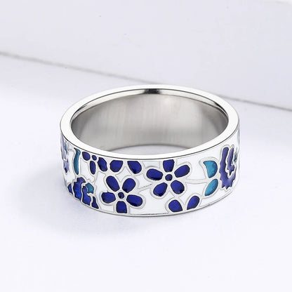 Aluna Blue Enamel Ring