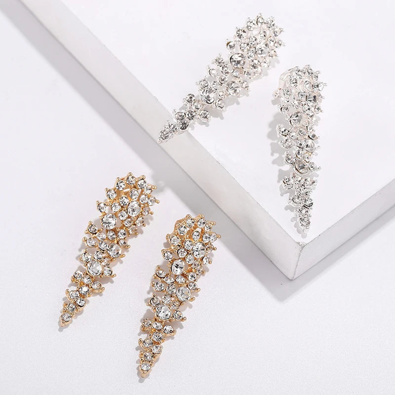 Crystal Bridal Clip Earrings