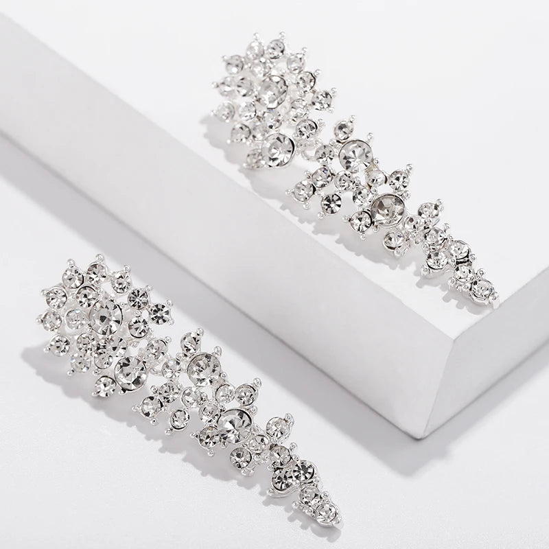 Crystal Bridal Clip Earrings