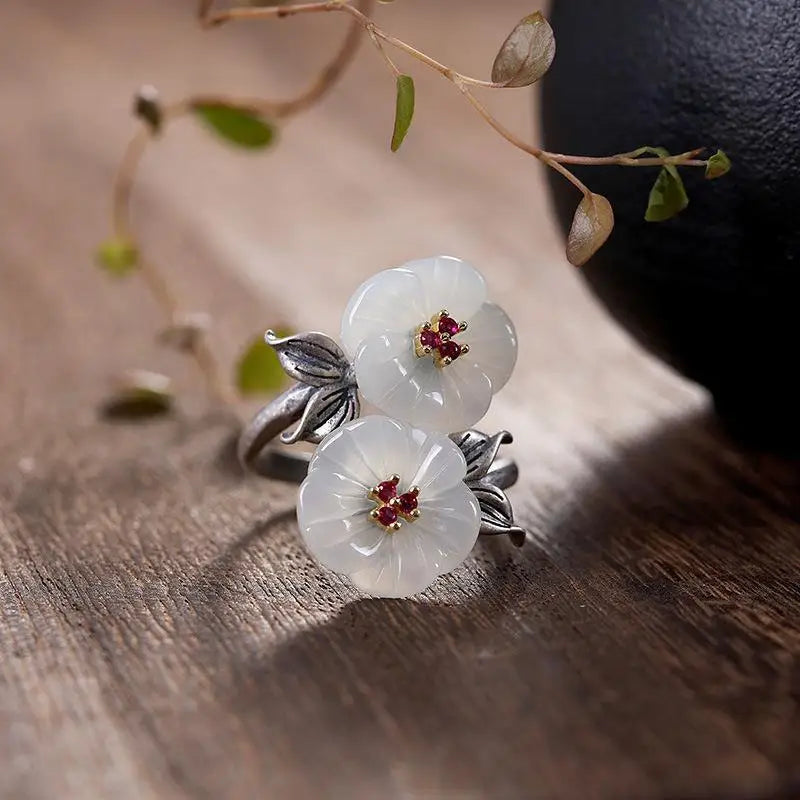Hetian Bloom Ring