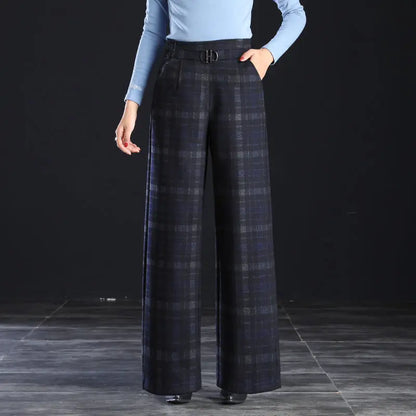 Raina Wool Plaid Pants