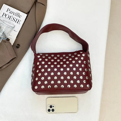 Arc Studded Leather Bag