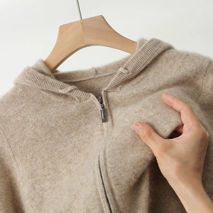 Ezra Cashmere Zip Hoodie