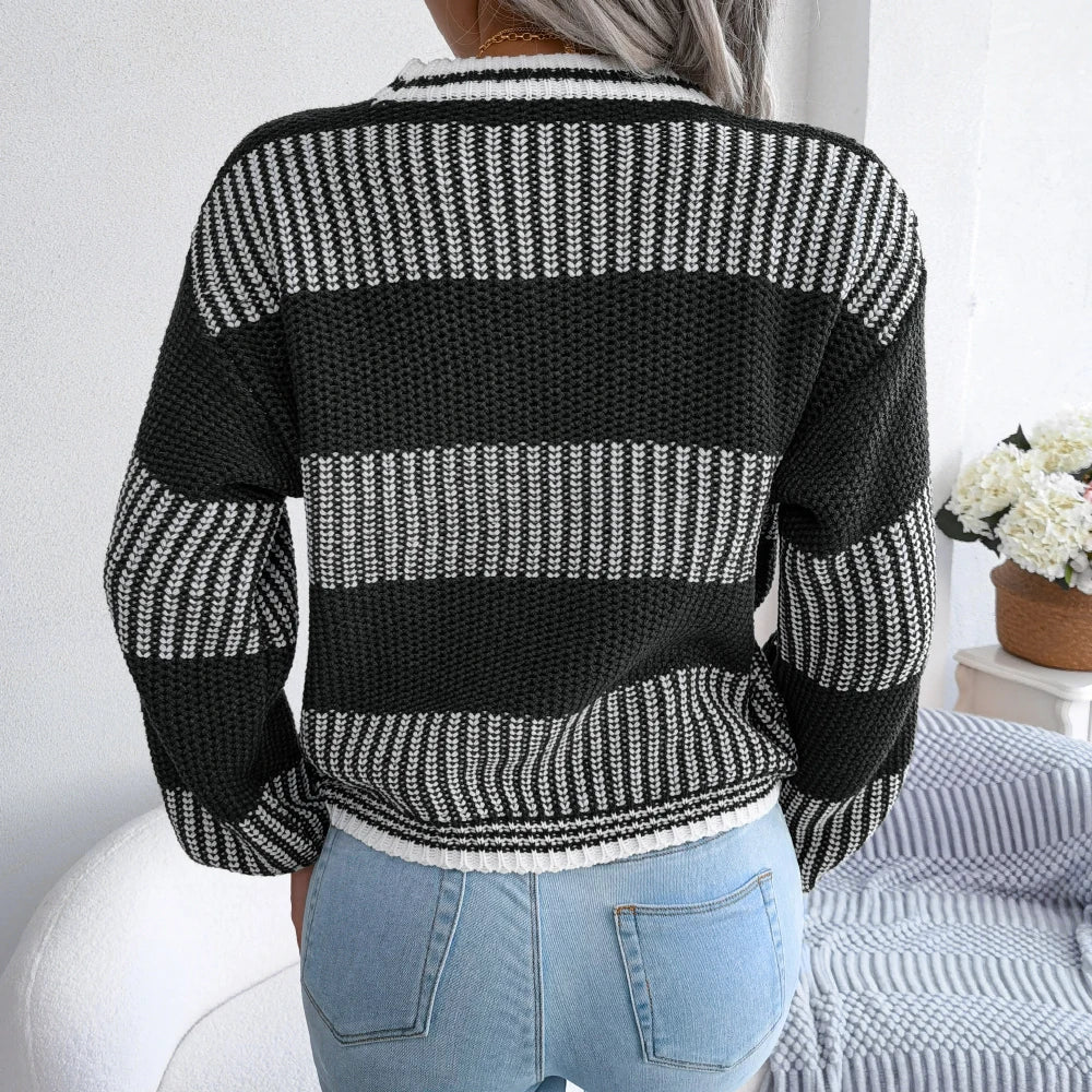 Emery Striped Knit Pullover