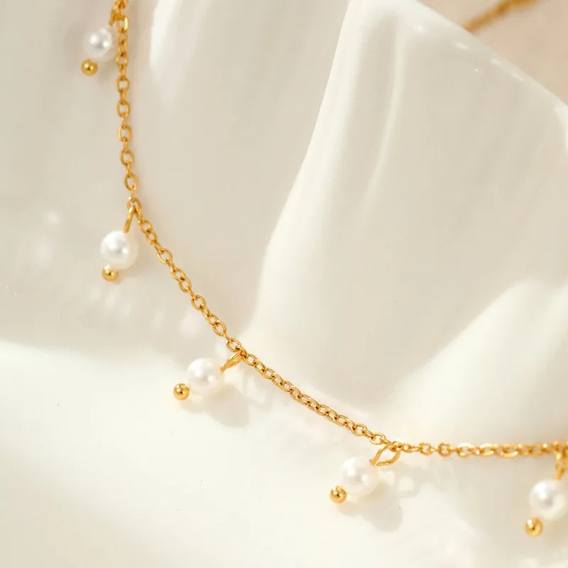 Celeste Pearl Fringe Necklace