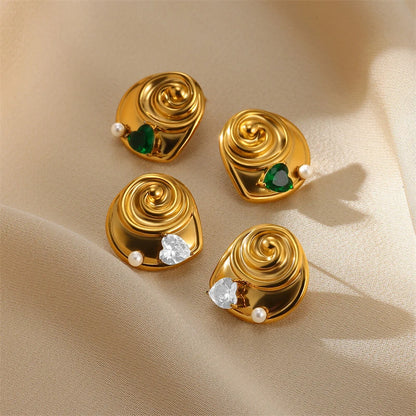 Maribel Pearl Conch Studs