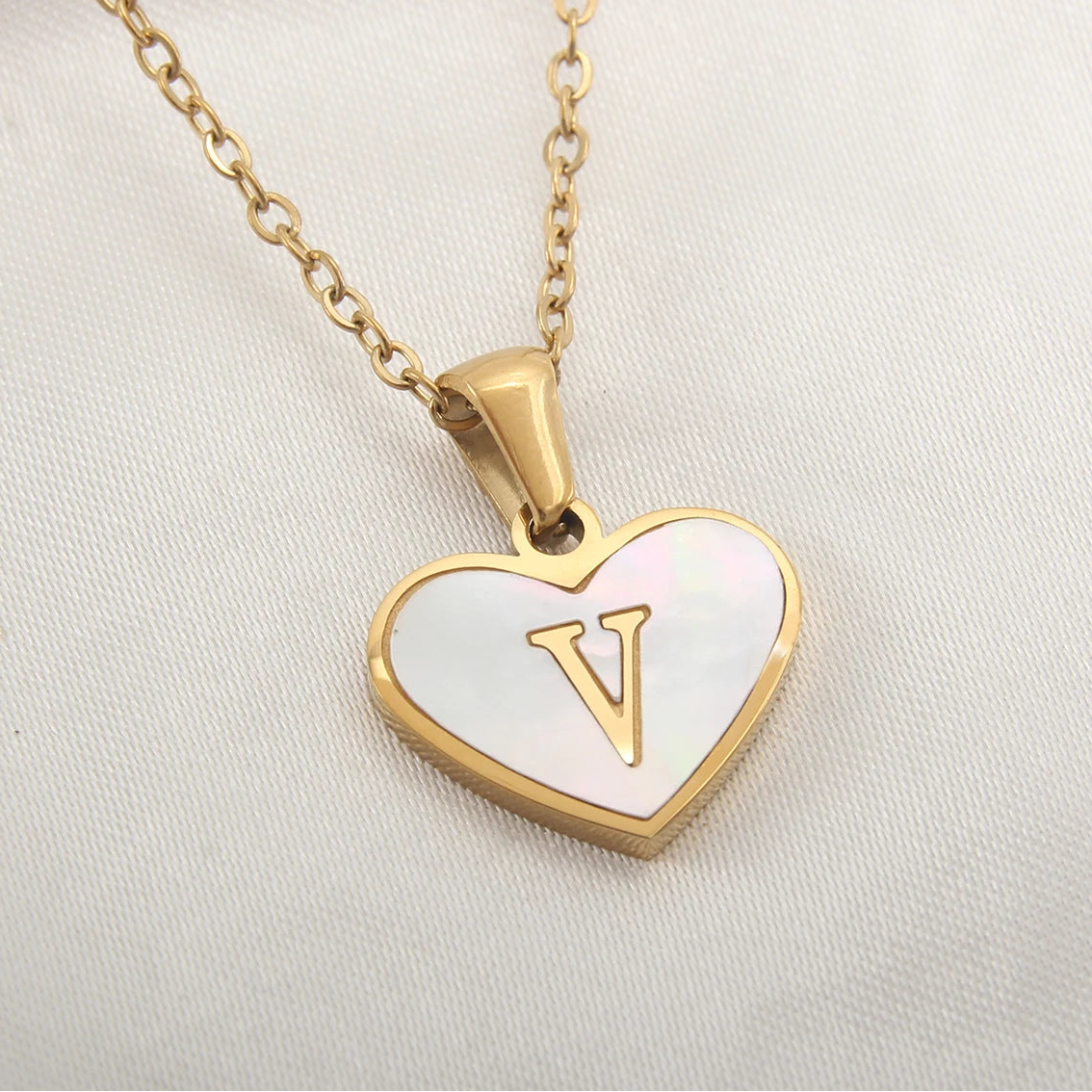 Mila Heart Initial Necklace