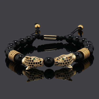 Leopard Head Bead Bracelet