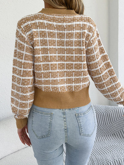 Clara Plaid Button-Up Cardigan