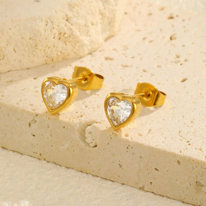 Lienne Heart Zircon Studs