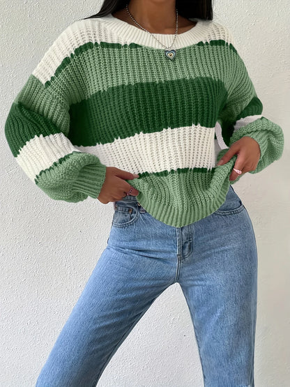 Contrast Knit Sweater