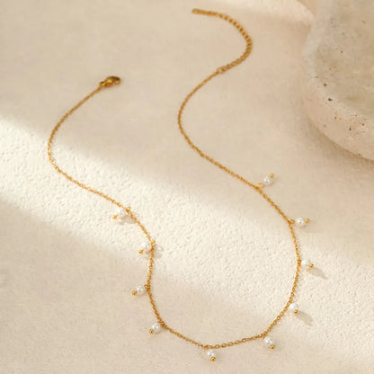 Celeste Pearl Fringe Necklace