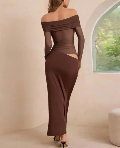 Selene Mesh Off-Shoulder Dress