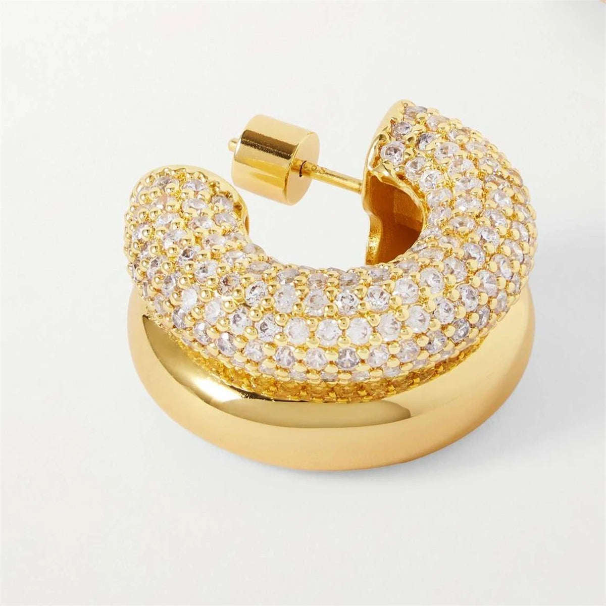 Double Ring C-Shaped Earrings