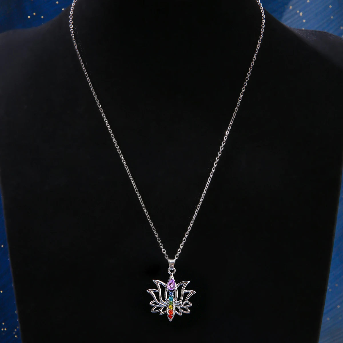 Chakras Lotus Pendant Necklace