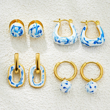 Celine Enamel Hoop Earrings