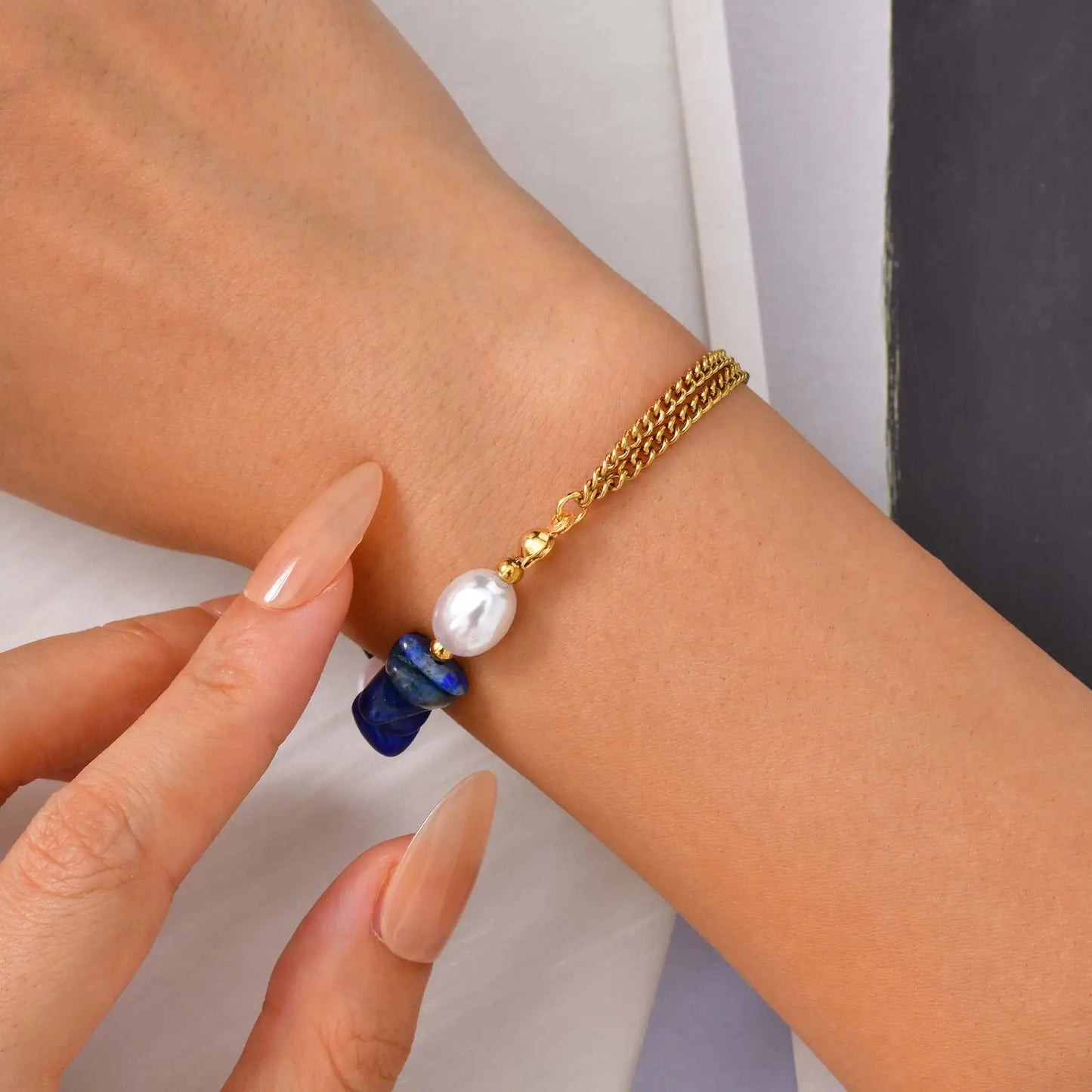 Lyra Pearl Chain Bracelet