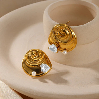 Maribel Pearl Conch Studs