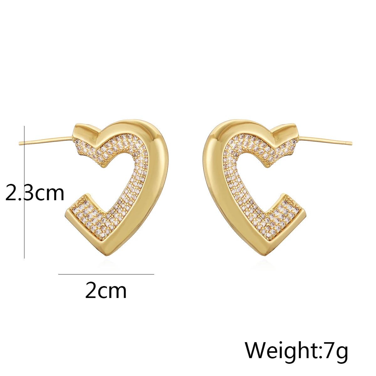 Arvella Half-Heart Studs