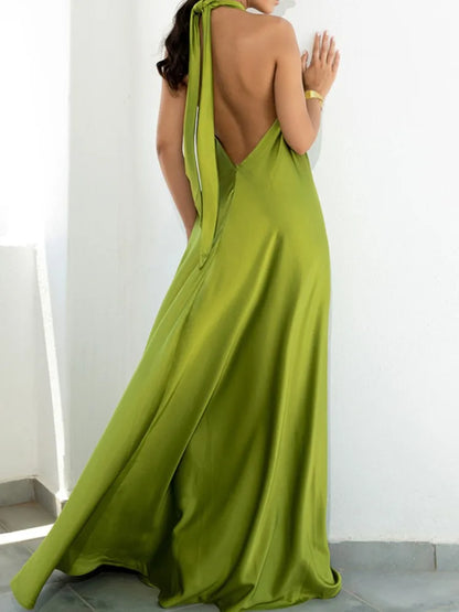 Mira Halter Backless Dress