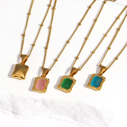 Isla Square Opal Necklace