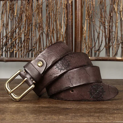Engraved Cowhide Belt